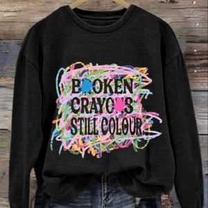 Womens Broken Crayons Still Colour Print Sweatshirt 3