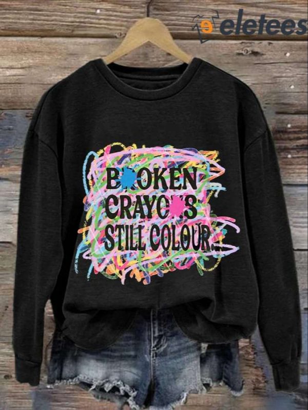Women’s Broken Crayons Still Colour Print Sweatshirt