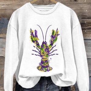 Womens Carnival Crawfish Print Sweatshirt1