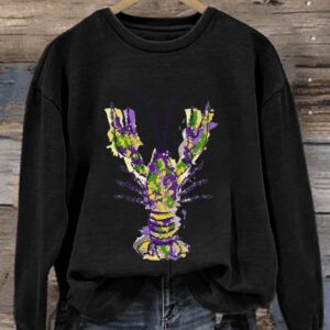 Womens Carnival Crawfish Print Sweatshirt2