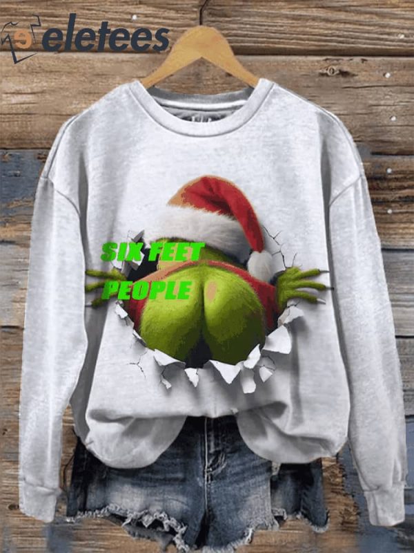 Women’s Christmas Green Furry Monster SIX FEET PEOPLE Sweatshirt