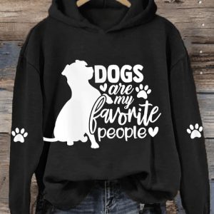 Womens Dogs Are My Favorite People Dog Lovers Casual Hoodie