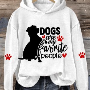 Womens Dogs Are My Favorite People Dog Lovers Casual Hoodie1