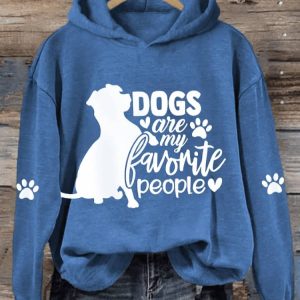 Womens Dogs Are My Favorite People Dog Lovers Casual Hoodie2
