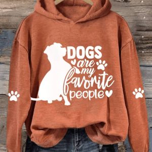 Womens Dogs Are My Favorite People Dog Lovers Casual Hoodie3