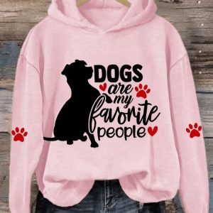 Womens Dogs Are My Favorite People Dog Lovers Casual Hoodie4