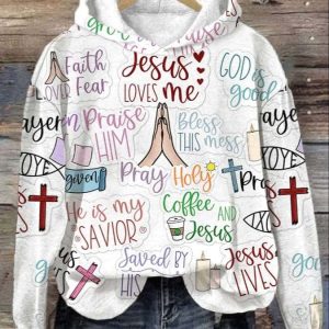 Women’s Faith Jesus Print Long Sleeve Sweatshirt