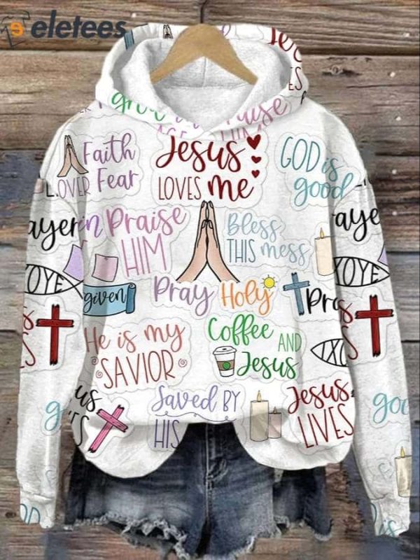 Women’s Faith Jesus Print Long Sleeve Sweatshirt