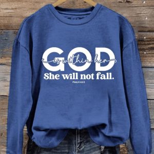 Womens God Is Within Her She Will Not Fail Psalm 46 5 Print Sweatshirt2