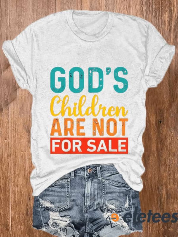 Women’s God’S Children Are Not For Sale Print Casual Shirt