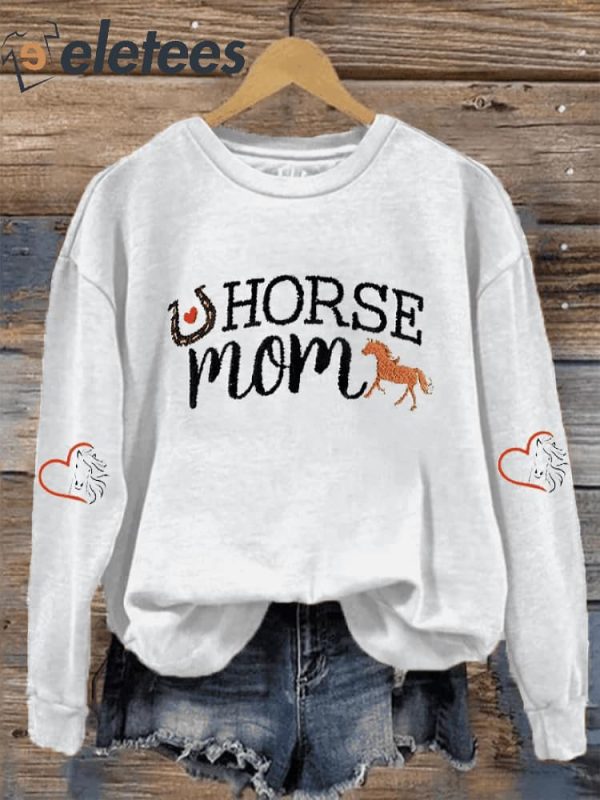 Women’s Horse Mom Horse Lover Print Sweatshirt