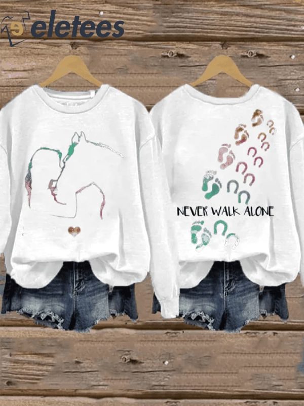 Women’s Horse Print Long Sleeve Sweatshirt