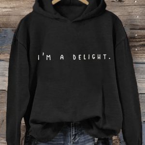 Womens Im A Delight Printed Hoodie
