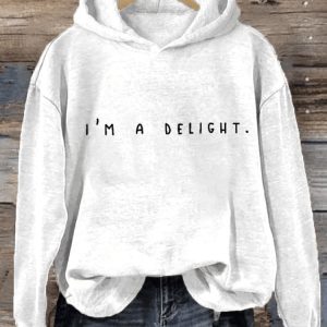 Womens Im A Delight Printed Hoodie1