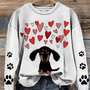Women’s Love Dog Crew Neck Sweatshirt