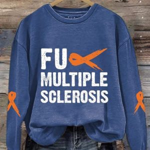 Womens Multiple Sclerosis Awareness Print Casual Sweatshirt 3