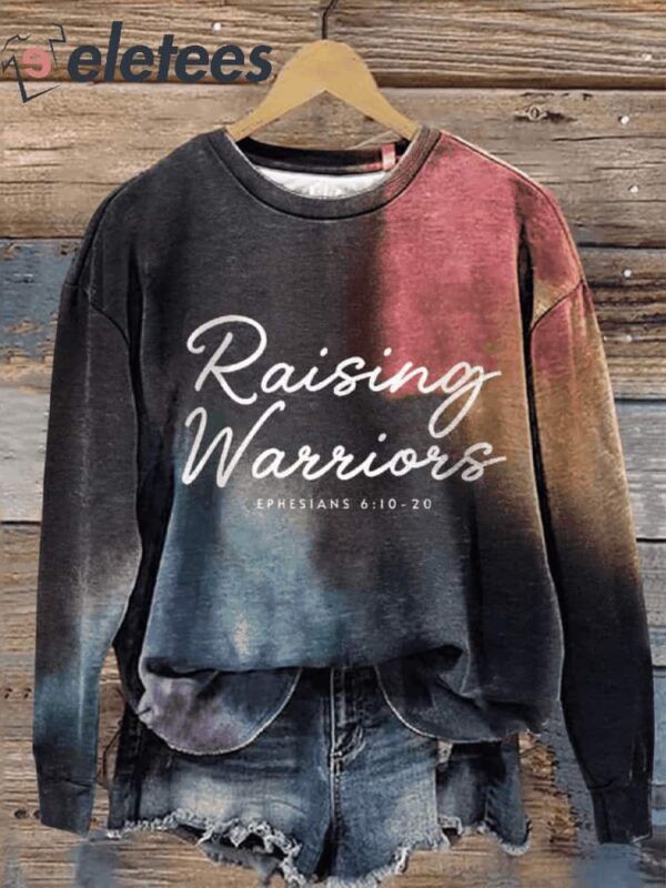 Women’s Raising Warriors Bible Verse Print Casual Sweatshirt