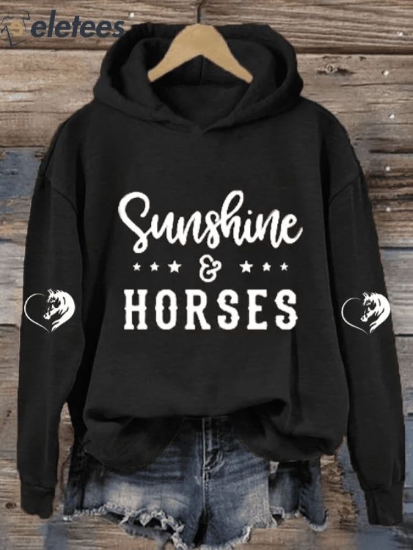 Women’s Sunshine & Horses Horse Lover Printed Hoodie