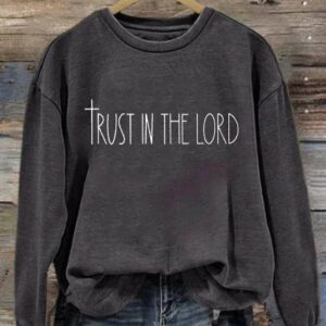 Womens Trust In The Lord Print Hooded Sweatshirt 2