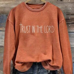 Womens Trust In The Lord Print Hooded Sweatshirt 3