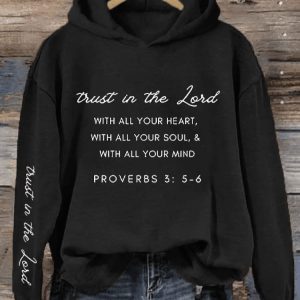 Womens Trust In The Lord Printed Hoodie