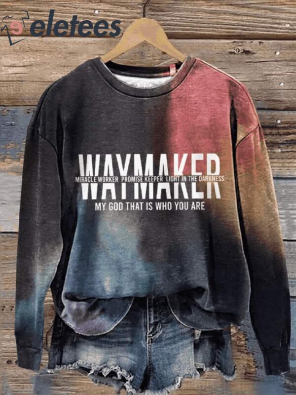 Women’s Waymaker Bible Verse Print Casual Sweatshirt