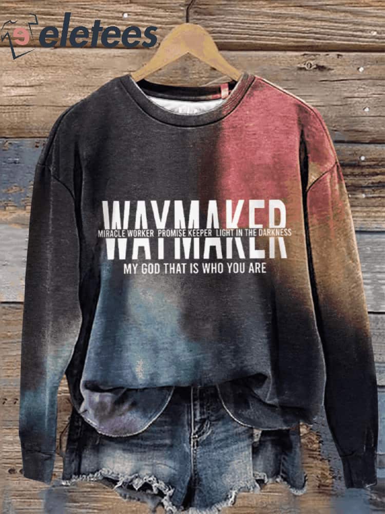 Women's Waymaker Bible Verse Print Casual Sweatshirt