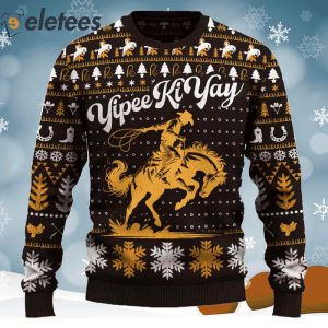 Yipee Ki Yay Saddle Bronc Riding Rodeo Christmas Ugly Sweater