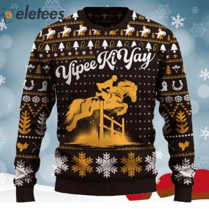 Yipee Ki Yay Show Jumping Christmas Ugly Sweater