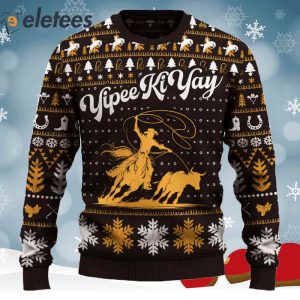 Yipee Ki Yay Steer Roping Christmas Ugly Sweater
