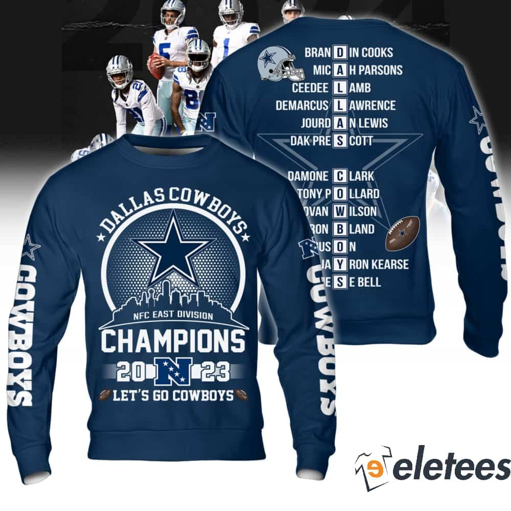 2023 NFC East Champs Let's Go Cowboys Signatures 3D Shirt