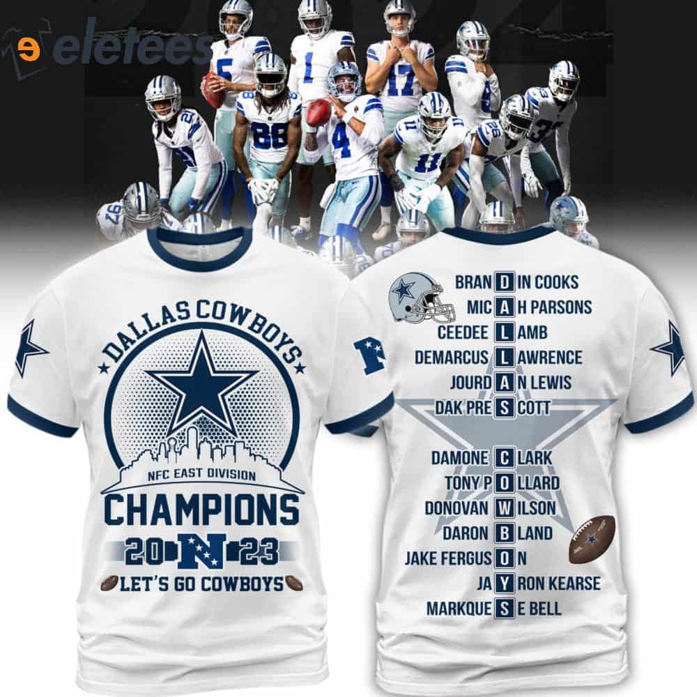 2023 NFC East Champs Let's Go Cowboys Signatures 3D Shirt