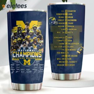 2023 National Champions Michigan Signatures Tumbler 1