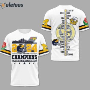 2024 Rose Bowl Champs Michigan Football 3D Shirt