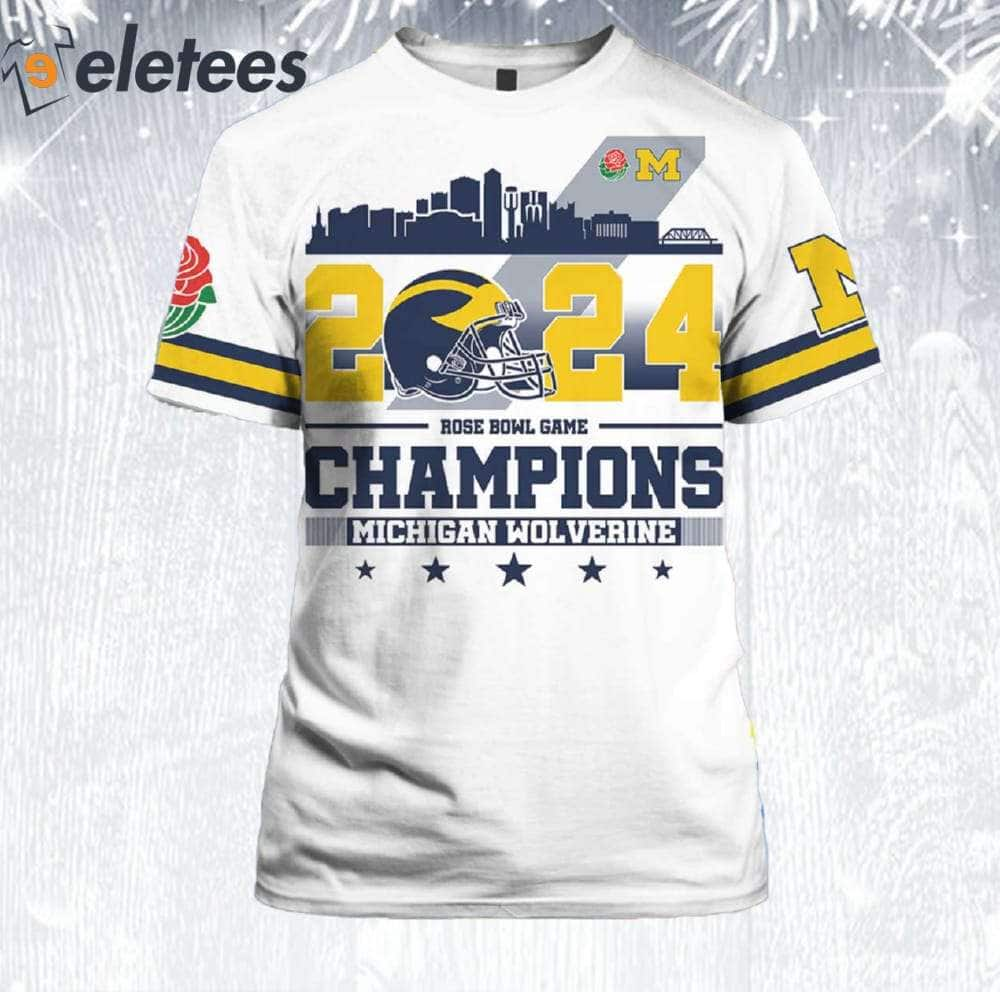 2024 Rose Bowl Game Champions Michigan 3D Shirt