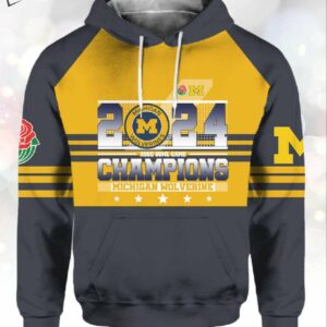 Michigan 2024 Rose Bowl Game Champions Football Hoodie