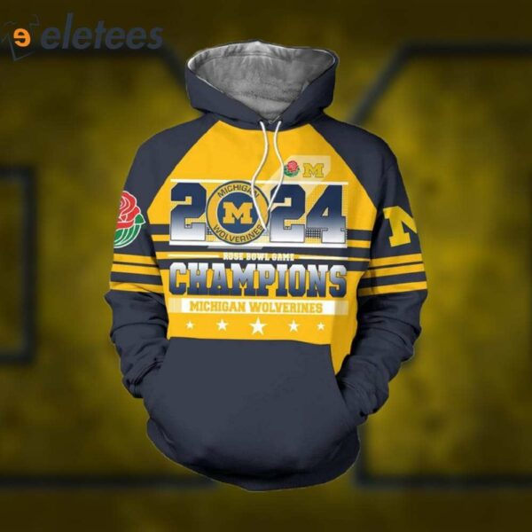 2024 Rose Bowl Game Champions Michigan Football Hoodie