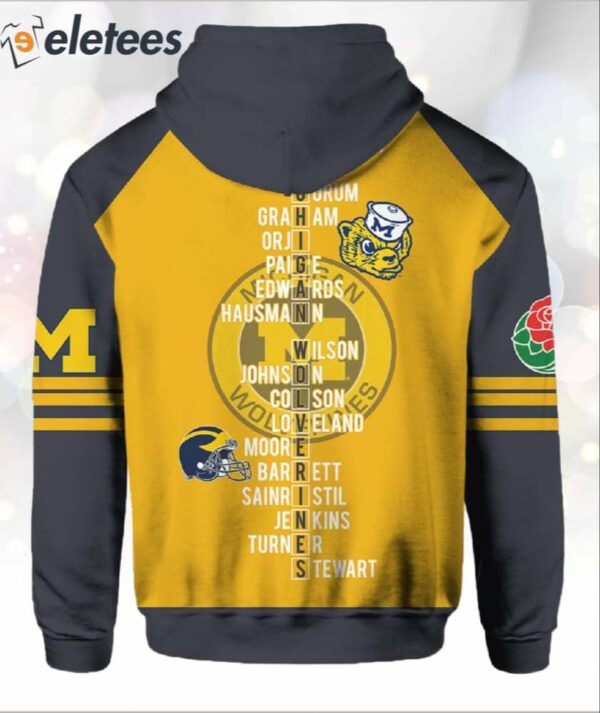 Michigan 2024 Rose Bowl Game Champions Football Hoodie