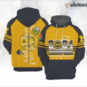 2024 Rose Bowl Game Champions Michigan Football Hoodie 3 1