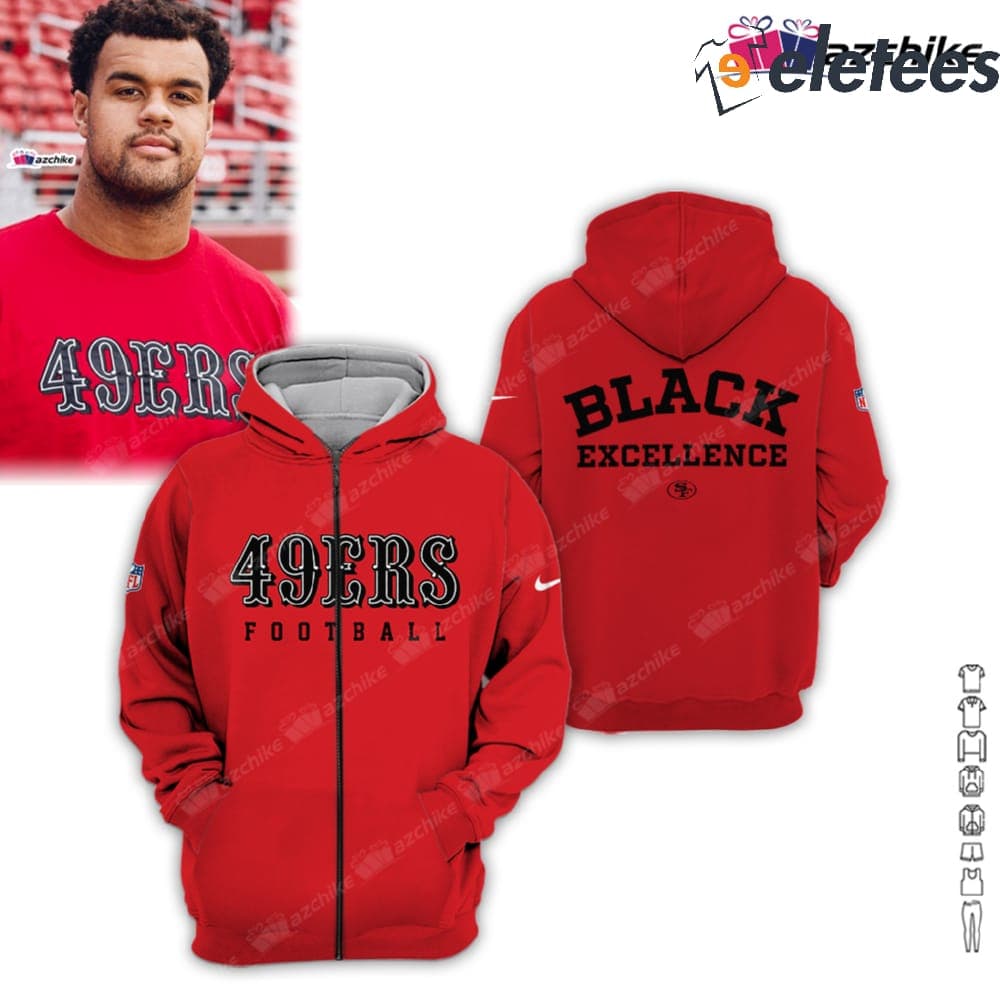 49ers Black Excellence 2024 All Over Printed Hoodie   49ers Black Excellence 2024 All Over Printed Hoodie 