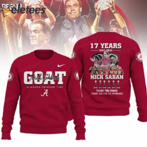 Alabama Nick Saban 17 Years Thank You Coach Thank You For The Memories Shirt2