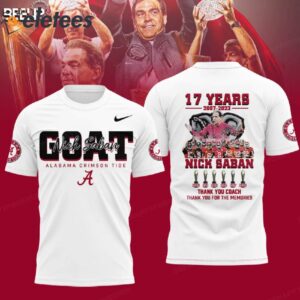 Alabama Nick Saban 17 Years Thank You Coach Thank You For The Memories Shirt4