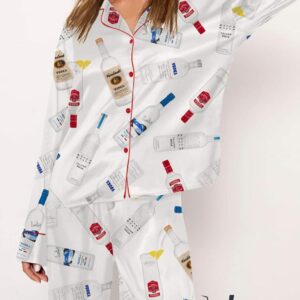 Alcohol Bottles Print Pajama Set