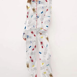 Alcohol Bottles Print Pajama Set1