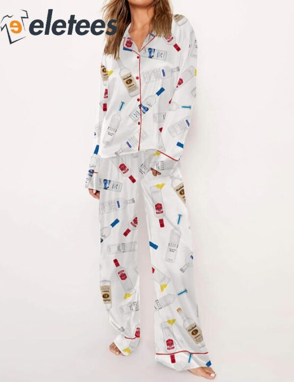 Alcohol Bottles Print Pajama Set