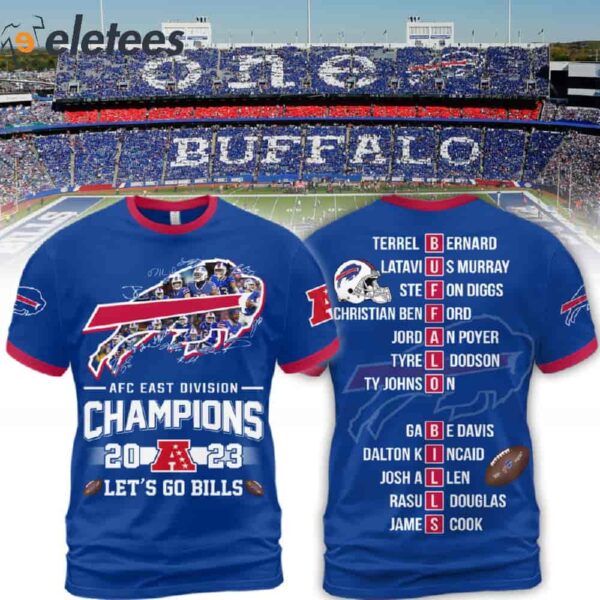 Bills 2023 AFC East Division Champs Signatures 3D Sweatshirt