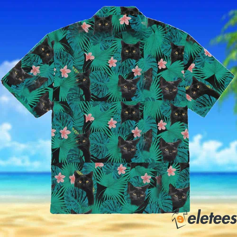 Black cat 2024 hawaiian shirt