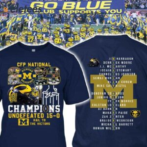 CFP National Michigan 2023 Champions Undefeated 15 0 Hail To The Victors Shirt 2