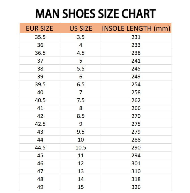 Canvas Shoes Size Chart (2)
