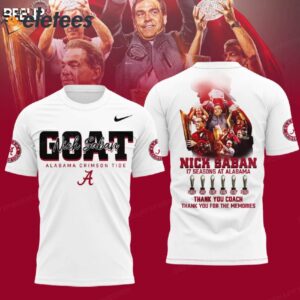 Crimson Tide Nick Saban Coach 17 Seasons At Alabama Thank You Coach 3D Shirt